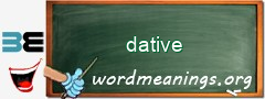 WordMeaning blackboard for dative